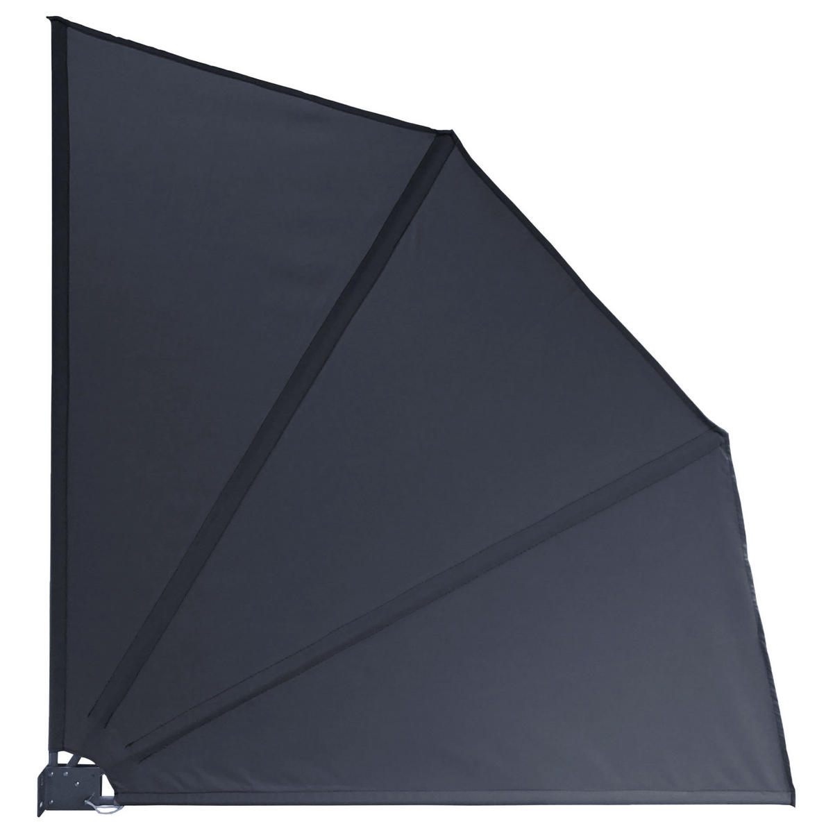 SICHTSCHUTZFÄCHER 2er Set 140x140 cm Grau mit Easy Mount Wandplatte - Grau, Metall (2/140cm) - QUICK STAR