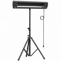 INFRAROT-HEIZSTRAHLER Aluminium Karbonfaser Schwarz - Schwarz, Metall (81/180/87cm) - Outsunny