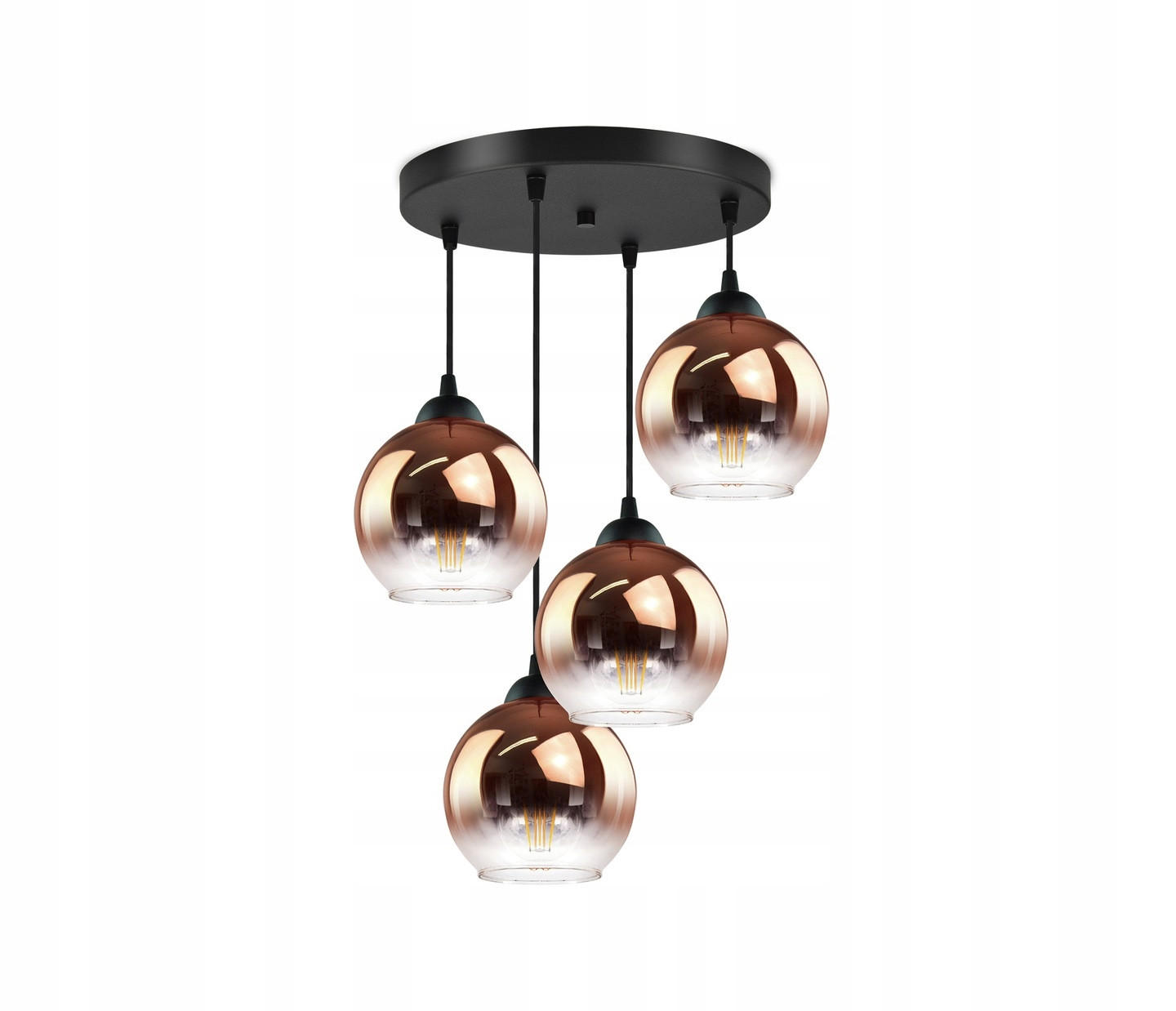 kiki design Pendelleuchte Schwarz, Transparent, Kupfer, Gold 35x80x35 cm