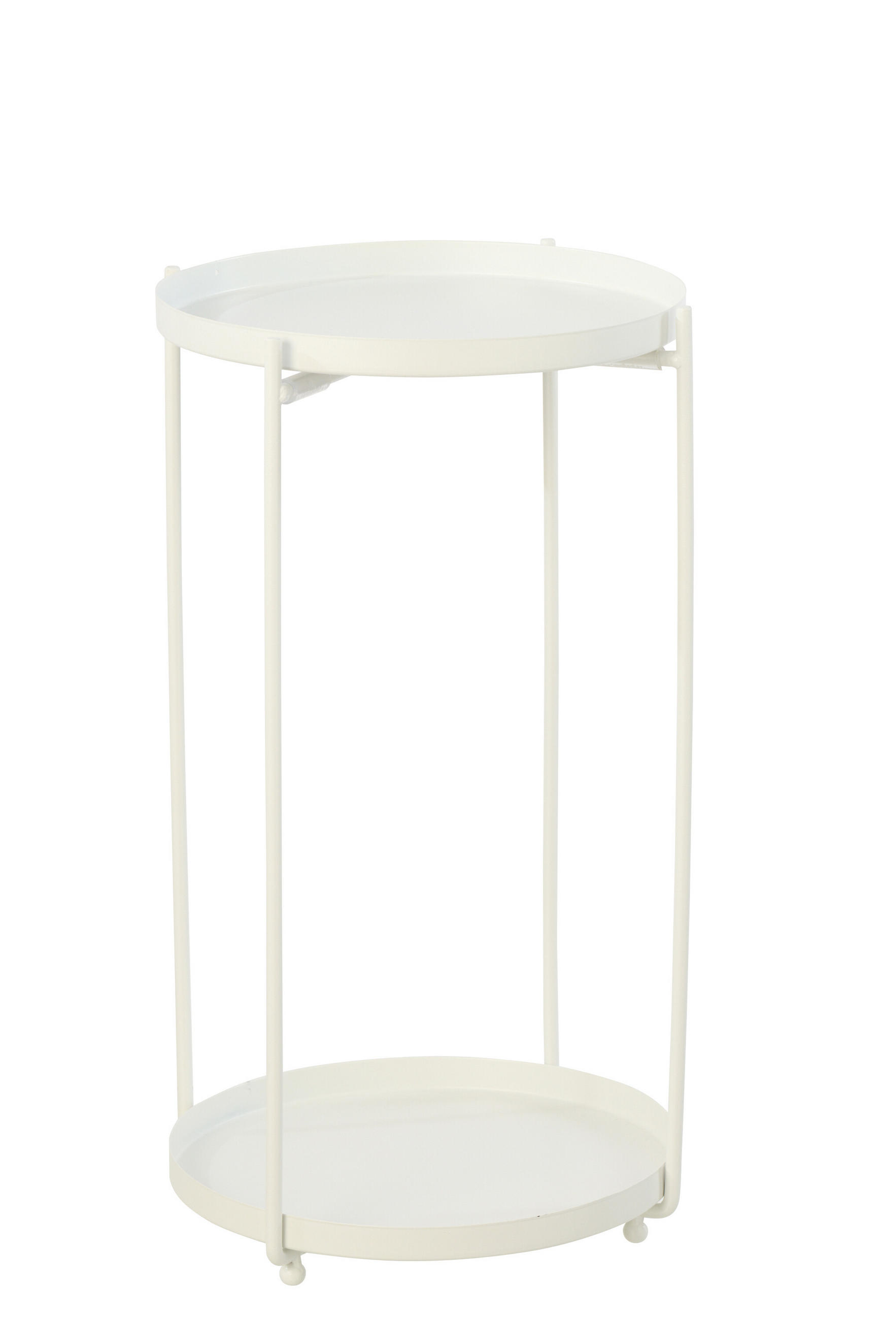 BEISTELLTISCH RUND Weiß - Weiß, Metall (27/27/46cm) - J-Line