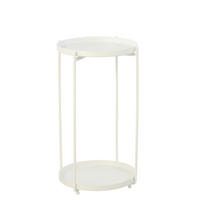 BEISTELLTISCH RUND Weiß - Weiß, Metall (27/27/46cm) - J-Line