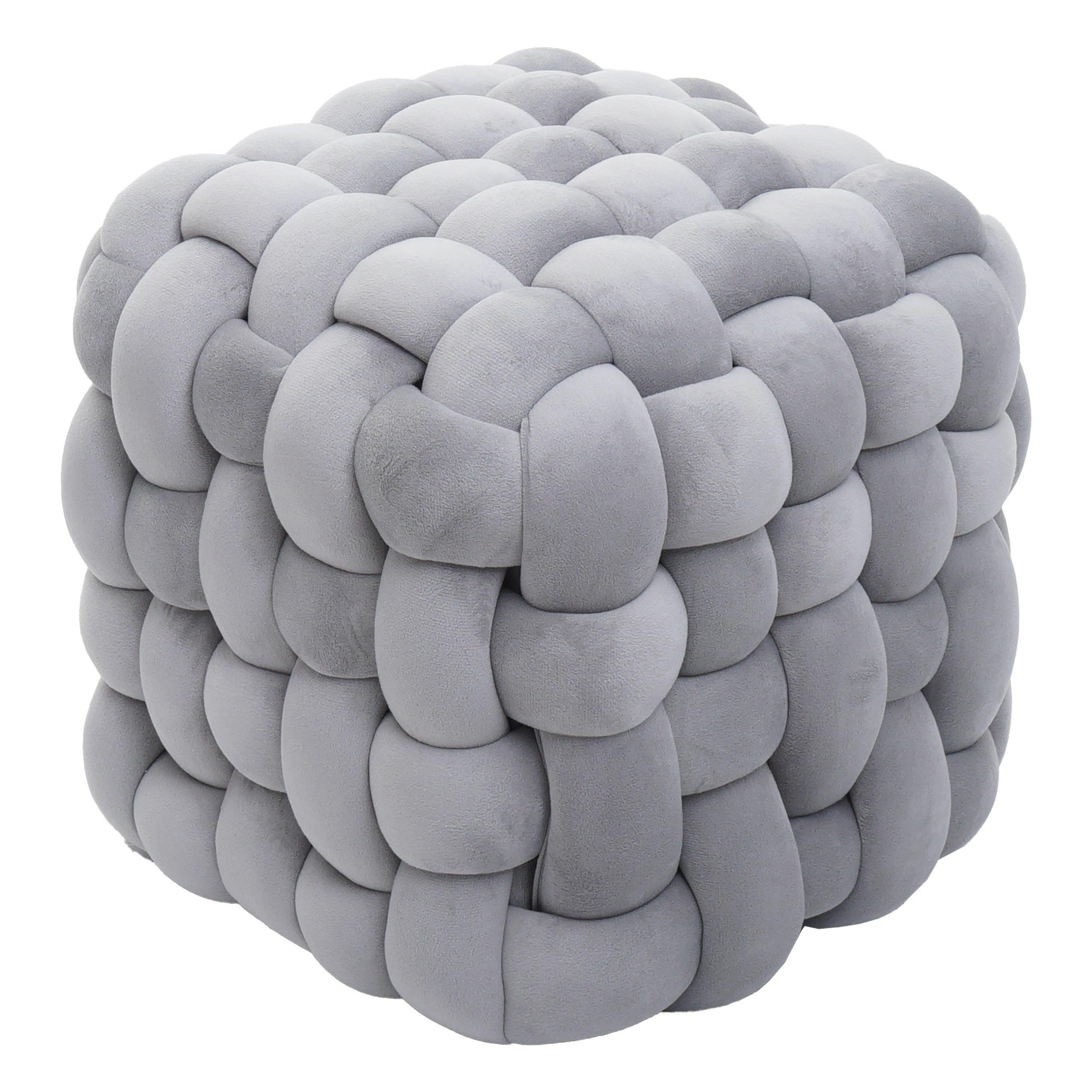 HOCKER Grau - Grau, Textil (39/39/39cm) - MCW