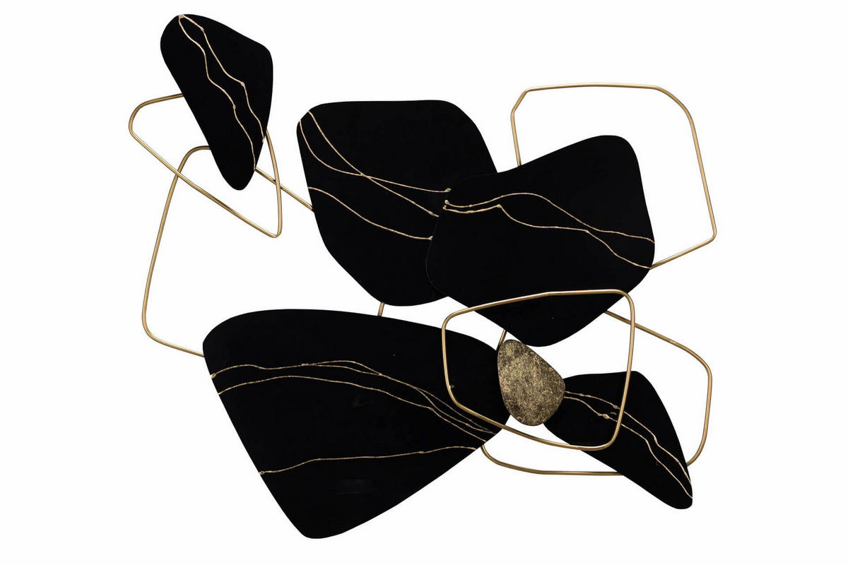 WANDDEKO Schwarz 83/74 cm - Schwarz, Metall (2.1/74/5cm) - KUNSTLOFT