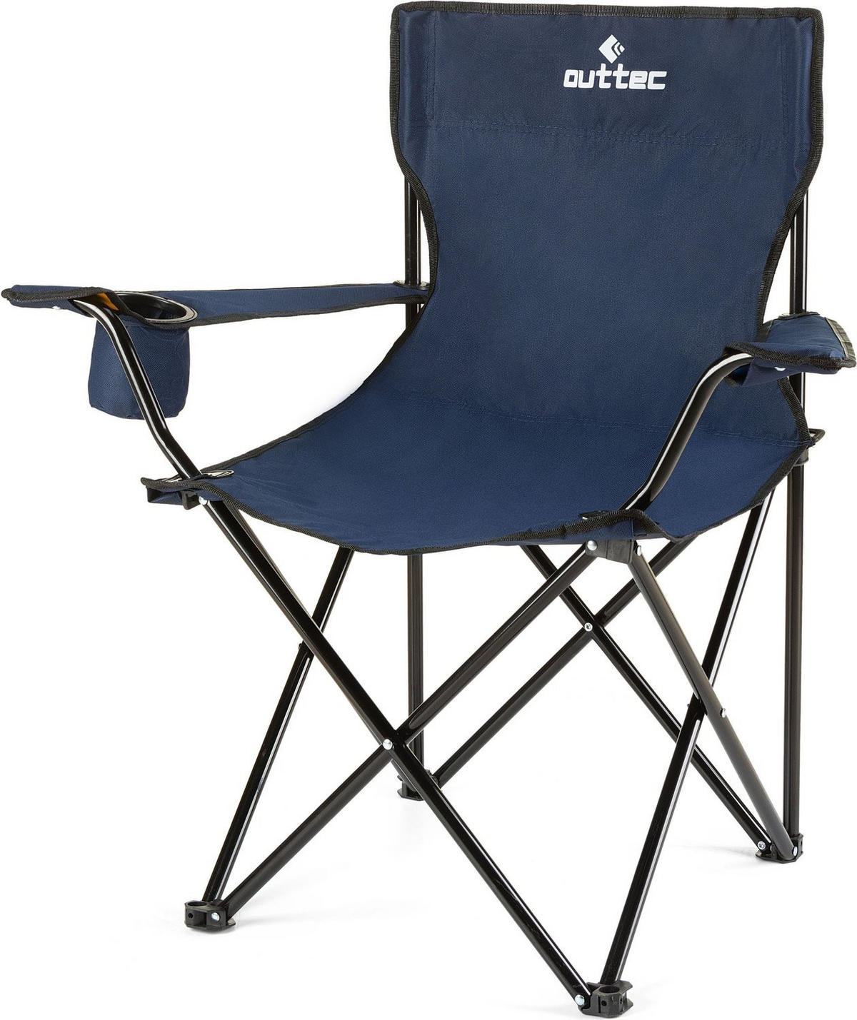 GARTEN-RELAXSESSEL mit Getränkehalter & Tragetasche - Dunkelblau, Textil (75/80/50cm) - Outtec