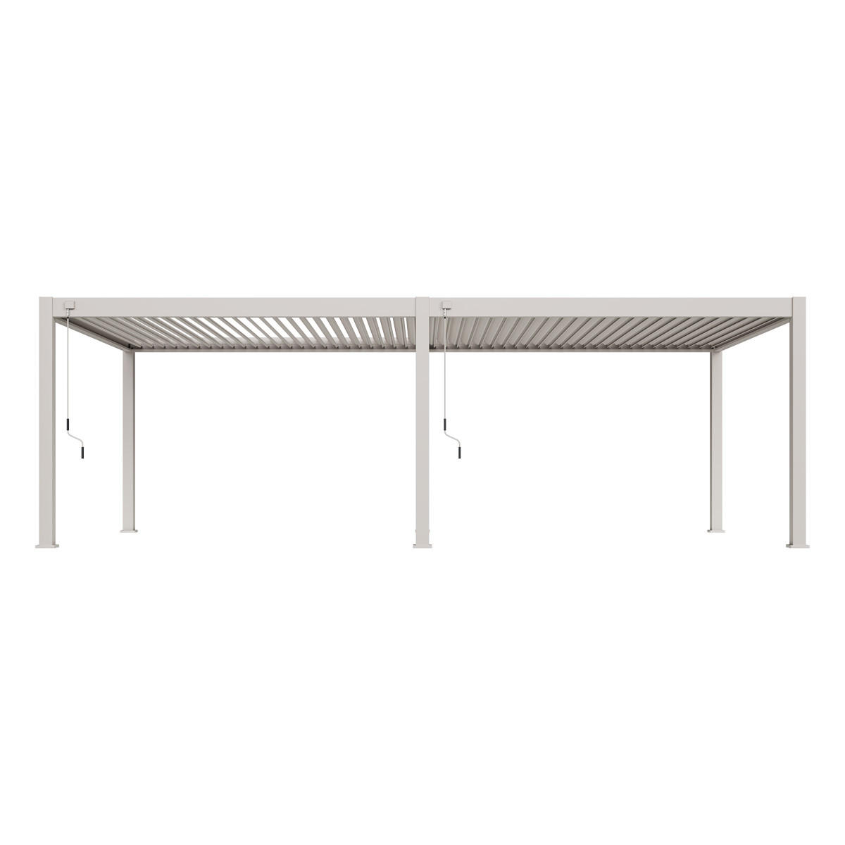 PERGOLA Deluxe Plus Pavillon Terrassenüberdachung Aluminium 4 x 8 m Ivory Sand - Anthrazit, Metall (400/255/800cm) - WEIDE