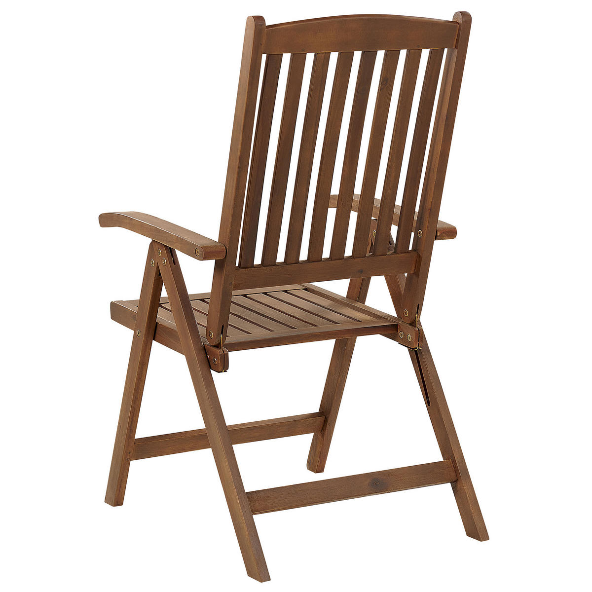 GARTENSTUHL 2er-Set und Sitzkissen Akazienholz Blau Amantea Premium - Dunkelbraun, Holz (54/105/69cm) - Beliani
