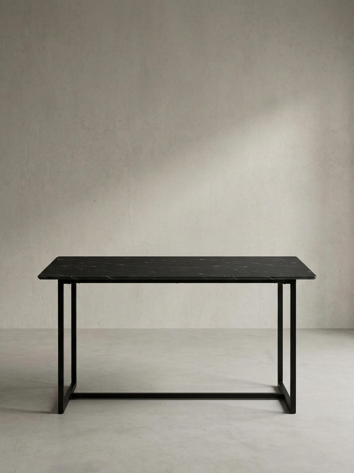 ESSTISCH Marmoroptik Metall Rechteckig Modern Klein, Schwarz 120x60x76 cm - Schwarz, Holzwerkstoff/Metall (60/120/76cm) - KADIMA DESIGN