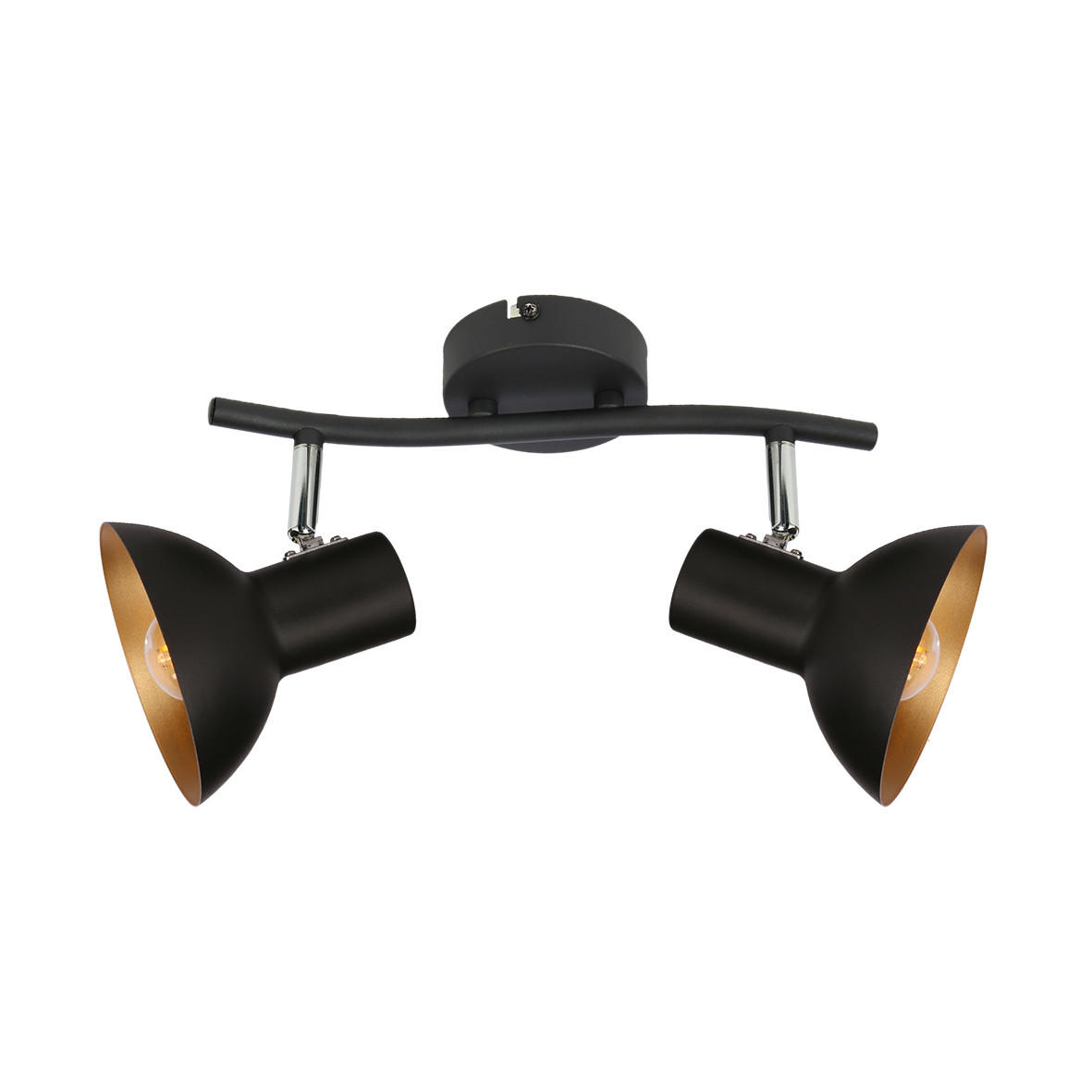 DECKENLEUCHTE Diso, Schwarz, 38/20 cm - Goldfarben/Schwarz, Metall (12/38/20cm) - Kayani