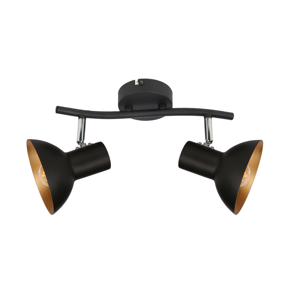 DECKENLEUCHTE Diso, Schwarz, 38/20 cm - Goldfarben/Schwarz, Metall (12/38/20cm) - Kayani