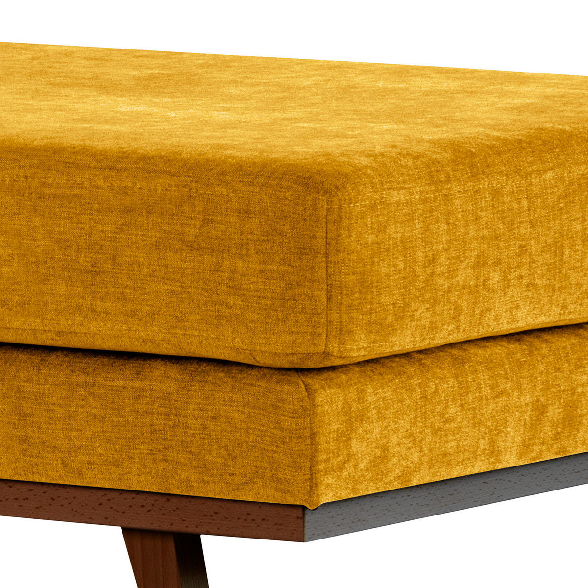 POLSTERHOCKER - Gelb/Buchefarben, Buchenholz/Textil (85/43/60cm) - home24