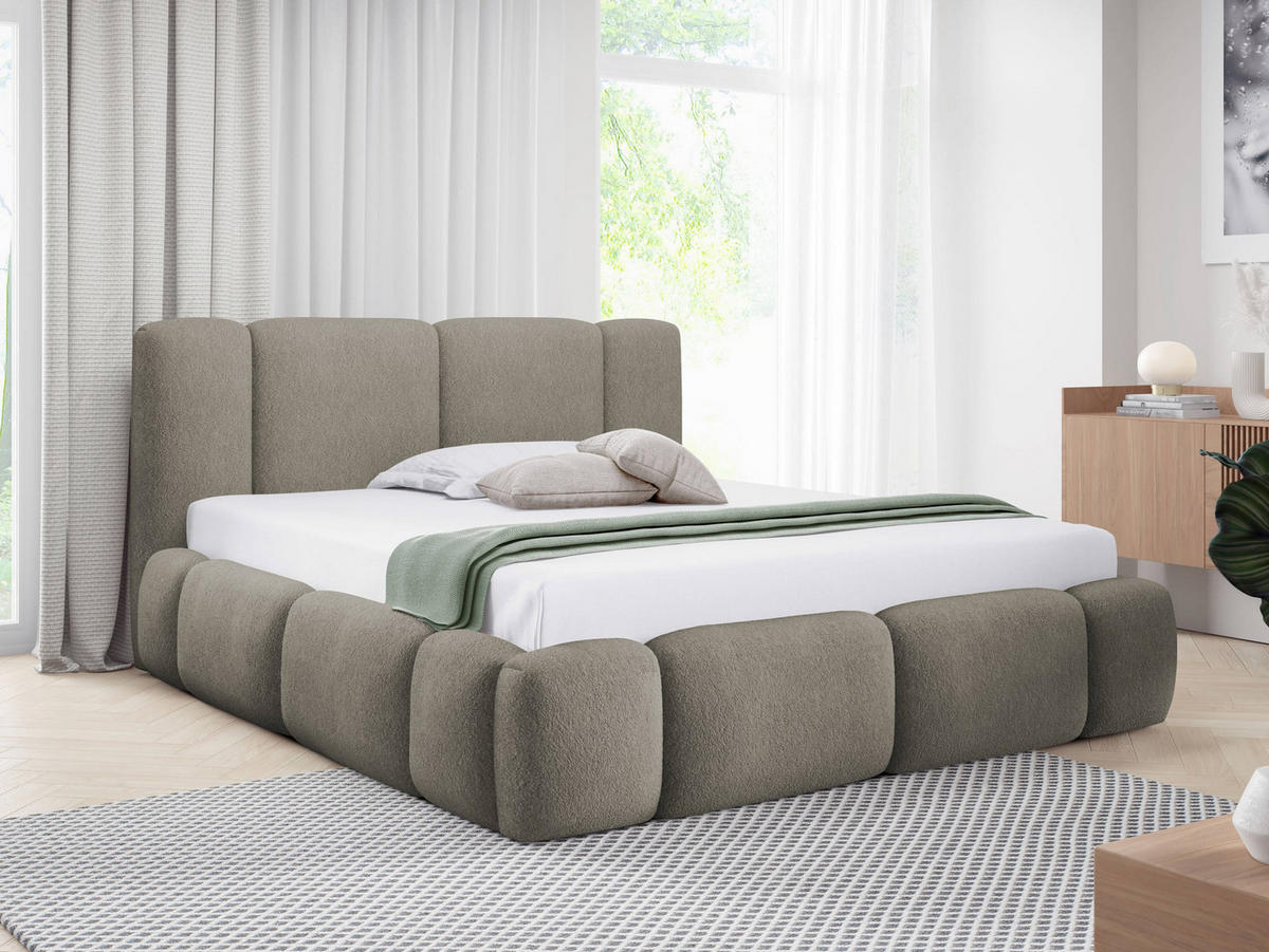 POLSTERBETT Bianco Boucle - Grau, Holz/Textil (200/200cm) - MIRJAN24