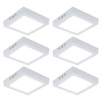 LED DECKENLEUCHTE Aufbau Weiß 6er Set - Weiß, Metall (16.7/16.7/3.1cm)