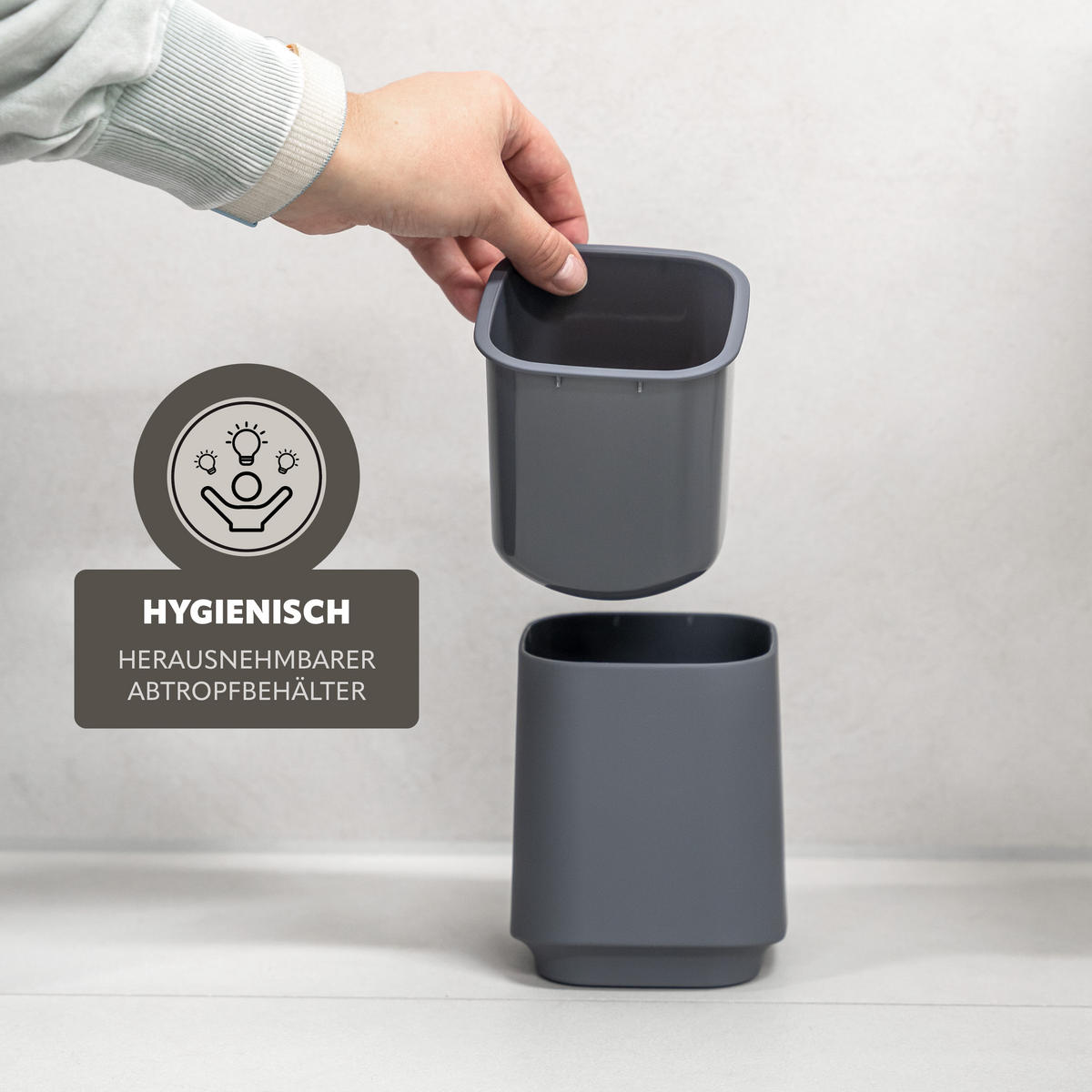 WC-GARNITUR VALONA, Soft-Touch, grau - Grau, Kunststoff (10/38/10cm) - eluno