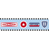 TAPETENBORDÜRE Rennteam-Embleme 500 x 13.25 cm - Blau, Papier (500/0.1cm) - ESTAhome