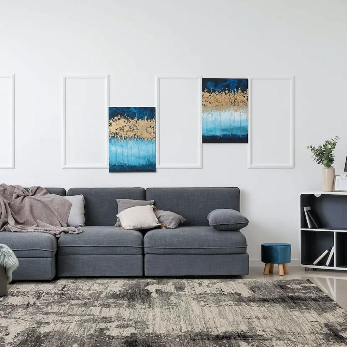 TEPPICH Moderner, flachgewebter für Wohn- und Schlafzimmer REGGIE Grau 120 x 170 cm - Grau, Textil (120/170cm) - Novatrend