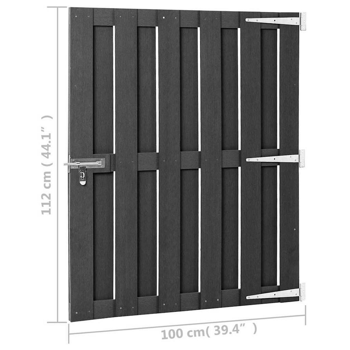 GARTENTOR Wpc 100/112 Cm Grau - Grau, Holzwerkstoff (100/112cm) - vidaXL