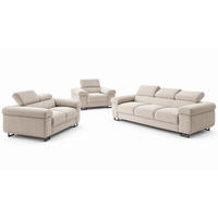 GUSTAW Sitzgarnitur 3+2+1, Schlafsofa 3-Sitzer, Cordbezug Ecru - Ecru, Textil (225/92/101cm) - KS Home Concept