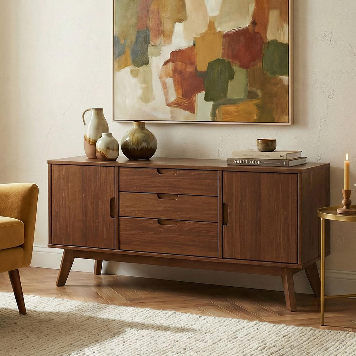 SIDEBOARD TIVOLI - Dunkelbraun, Holz (145/75/45cm) - IDIMEX