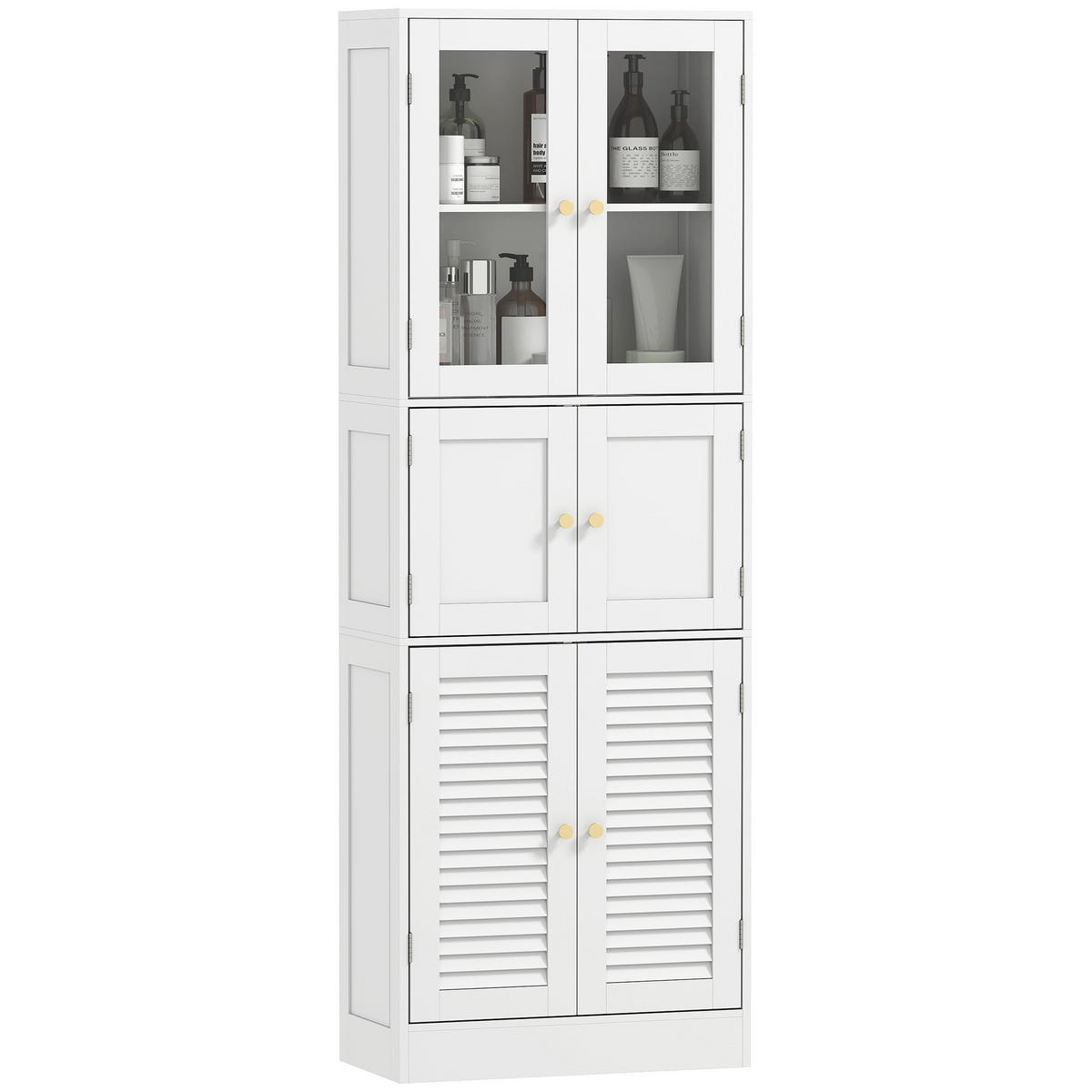 HOCHSCHRANK DE-12547 mit 6 Türen Weiß - Weiß, Holzwerkstoff (30/170/60cm) - ComfortXL