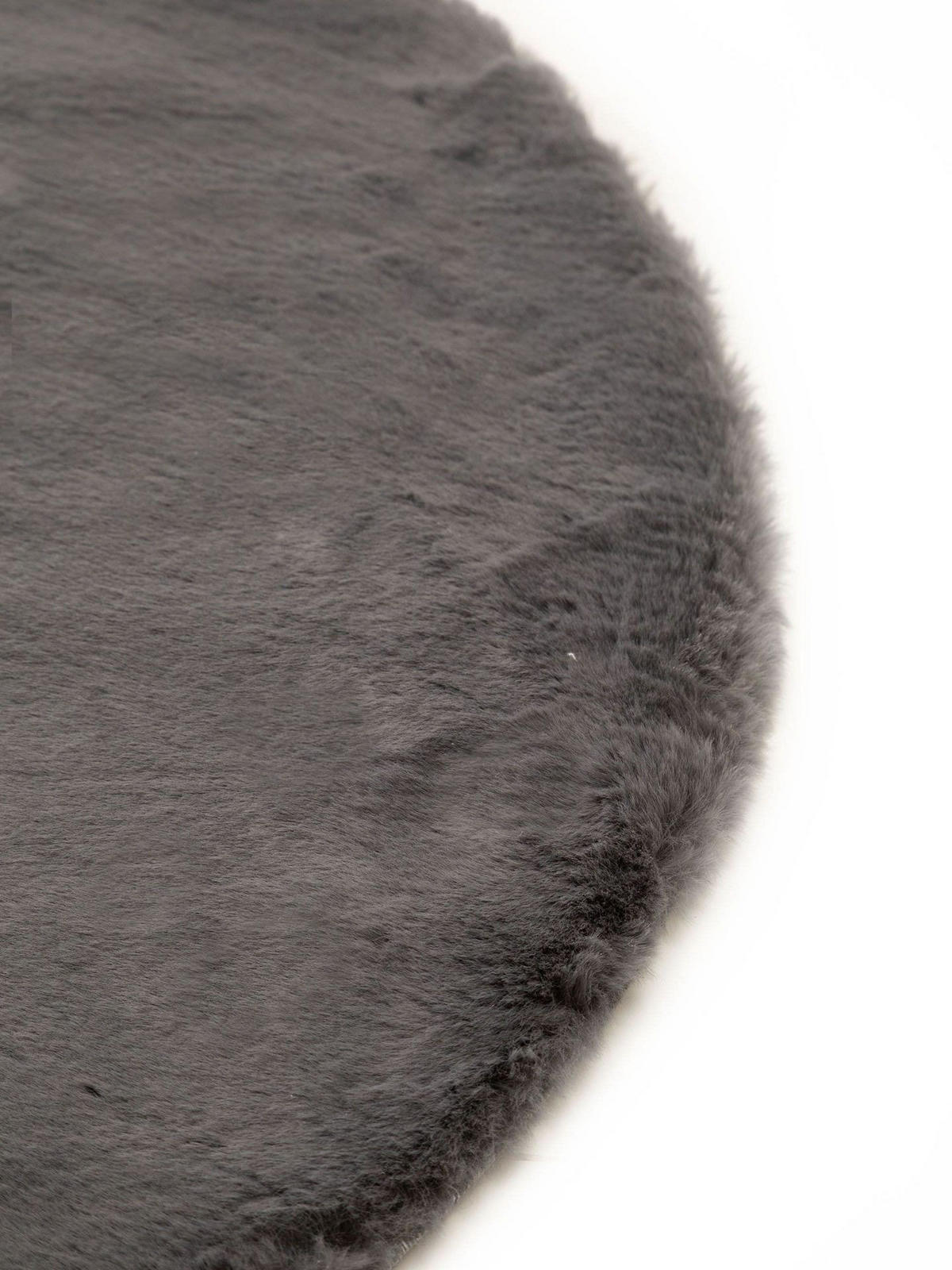 UMĚLÉ kožíškové koberce Dave Antracit ø 120 cm - šedá, textil/umělá hmota (120/1cm) - KUNSTLOFT