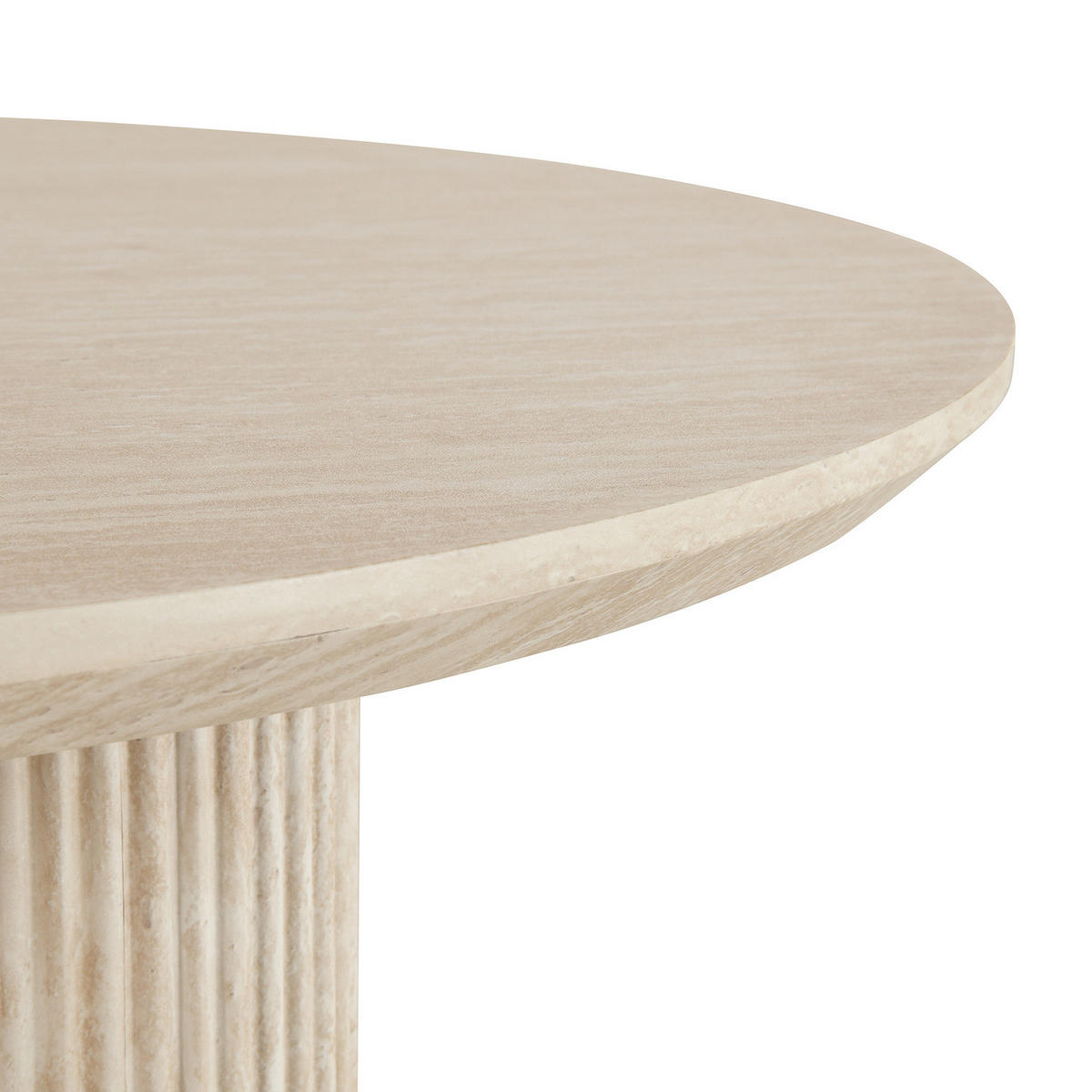 ESSTISCH - oval, Travertin Stein Dekor - Beige, Holzwerkstoff (90/180/75cm) - home24