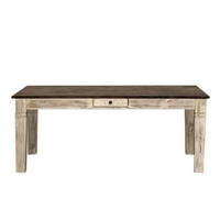ESSTISCH Mango / Akazie 190x90x76 weiß gewachst CASTLE-ANTIK #109 - Weiß, Holz (190/90/76cm) - Massivmoebel24