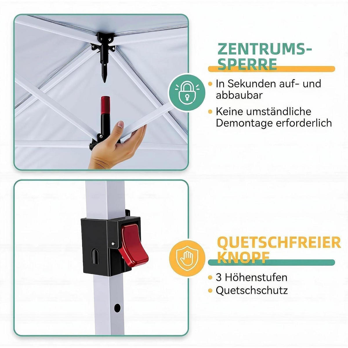 FALTPAVILLON 3x3m Wasserdicht mit Seitenwänden Schwarz - Schwarz, Textil (300/260/300cm)