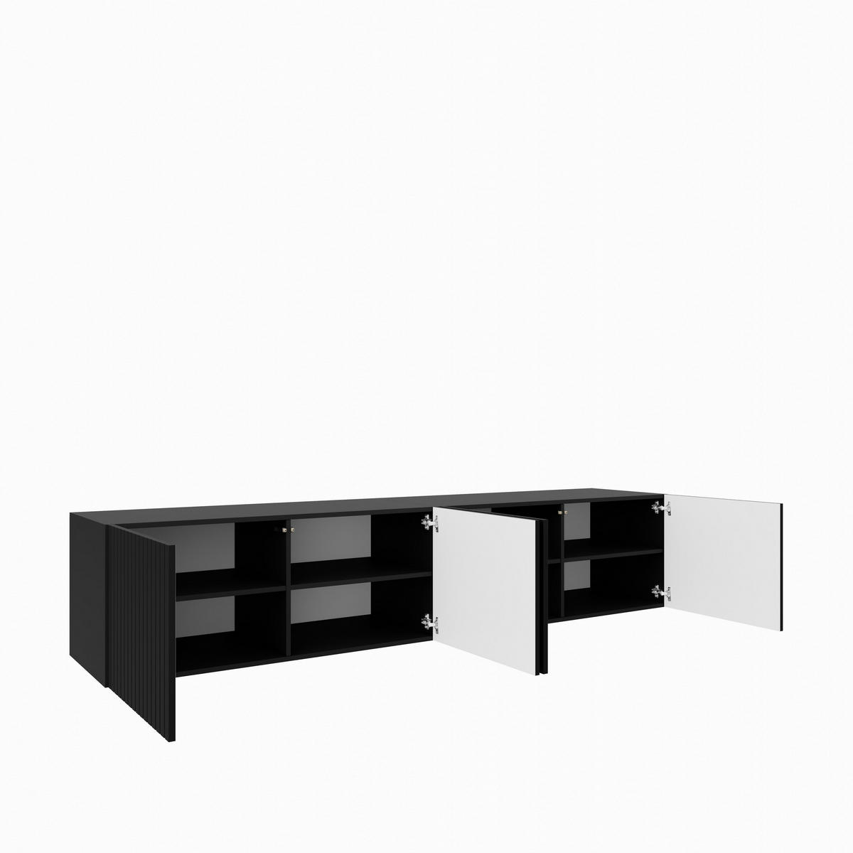 LOWBOARD LIVO 200/41/40 cm, Hängender TV-Schrank Schwarz - Schwarz, Holzwerkstoff (200/41/40cm) - MASSENO