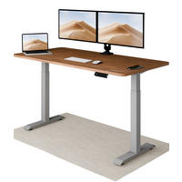 SCHREIBTISCH Elektrisch Höhenverstellbarer HomeOne 160x80cm Grau/Walnuss mit Memory-Funktion, Anti-Kollisions Technologie - Walnussfarben/Grau, Holzwerkstoff (80/160/72cm) - Desktronic