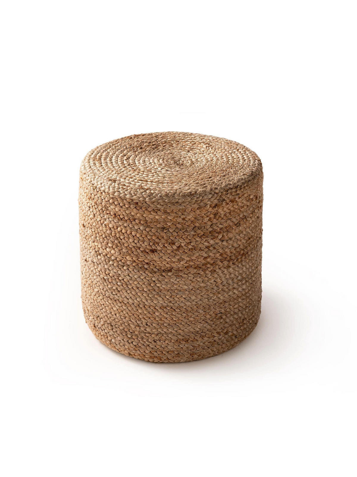 JUTE-POUF handgefertigt Jutta Hellbraun 40x40x40 cm - Hellbraun, Textil (40/40/40cm) - benuta Pure
