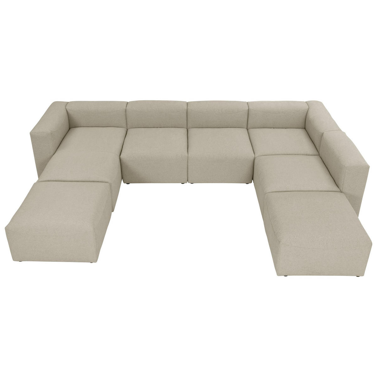 WOHNLANDSCHAFT 3 Kattrina Flachgewebe creme - Creme, Kunststoff (350/73/250cm) - 58aufmkessel