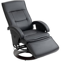 RELAXSESSEL in Schwarz 66x86x107 cm mit Fußstütze, 360° drehbar und bis 135° neigbar - Schwarz, Kunststoff (86/107/66cm) - IVMEU