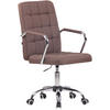 DREHSTUHL Stoff braun - Chromfarben/Braun, Textil/Metall (56/93/60cm) - CLP