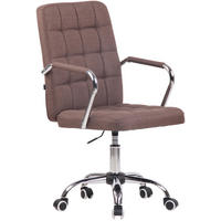 DREHSTUHL Stoff braun - Chromfarben/Braun, Textil/Metall (56/93/60cm) - CLP