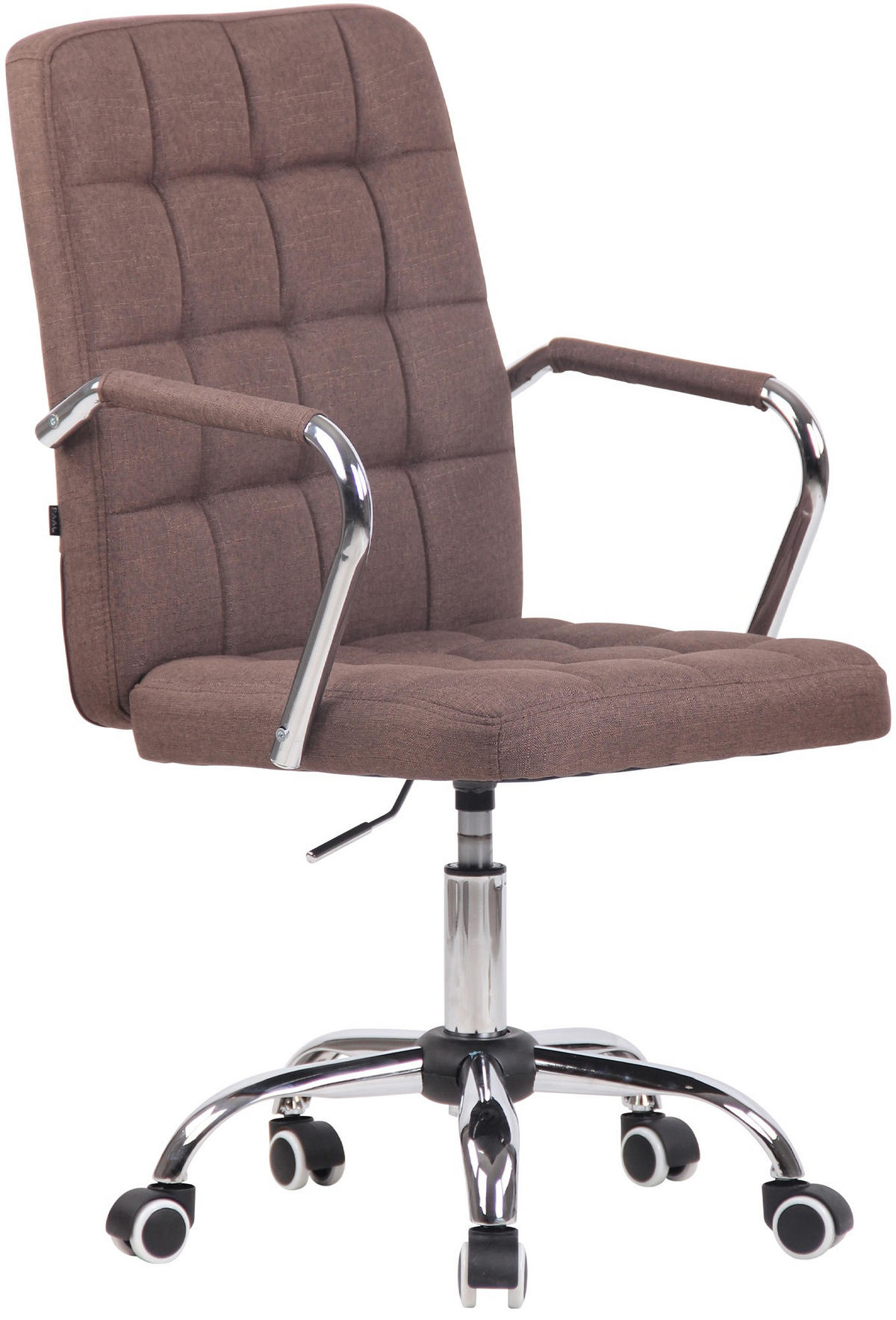 DREHSTUHL Stoff braun - Chromfarben/Braun, Textil/Metall (56/93/60cm) - CLP