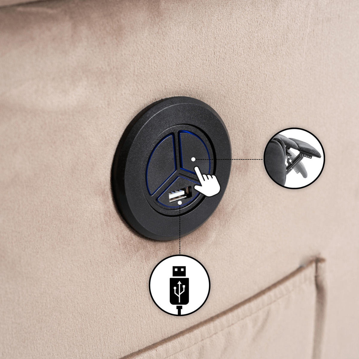 RELAXSESSEL ARON fürs Wohnzimmer Beige - Beige, Holz/Textil (83/101/88cm) - makarowski meble