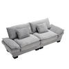 2-SITZER Sofa Samt mit extra tiefem Sitz und Kissen 224/81/81 cm Hellgrau - Hellgrau, Textil (81/224/81cm) - Redom