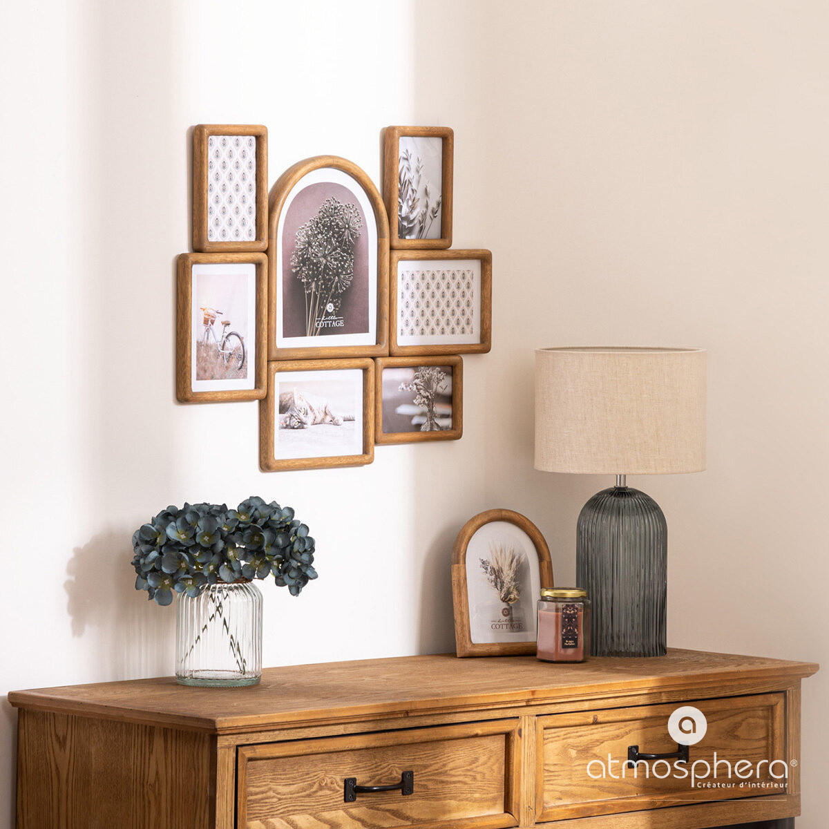 KÜNSTLICHE HORTENSIEN Dean 24 cm - Blau, Glas (24cm) - Atmosphera Createur d´interieur