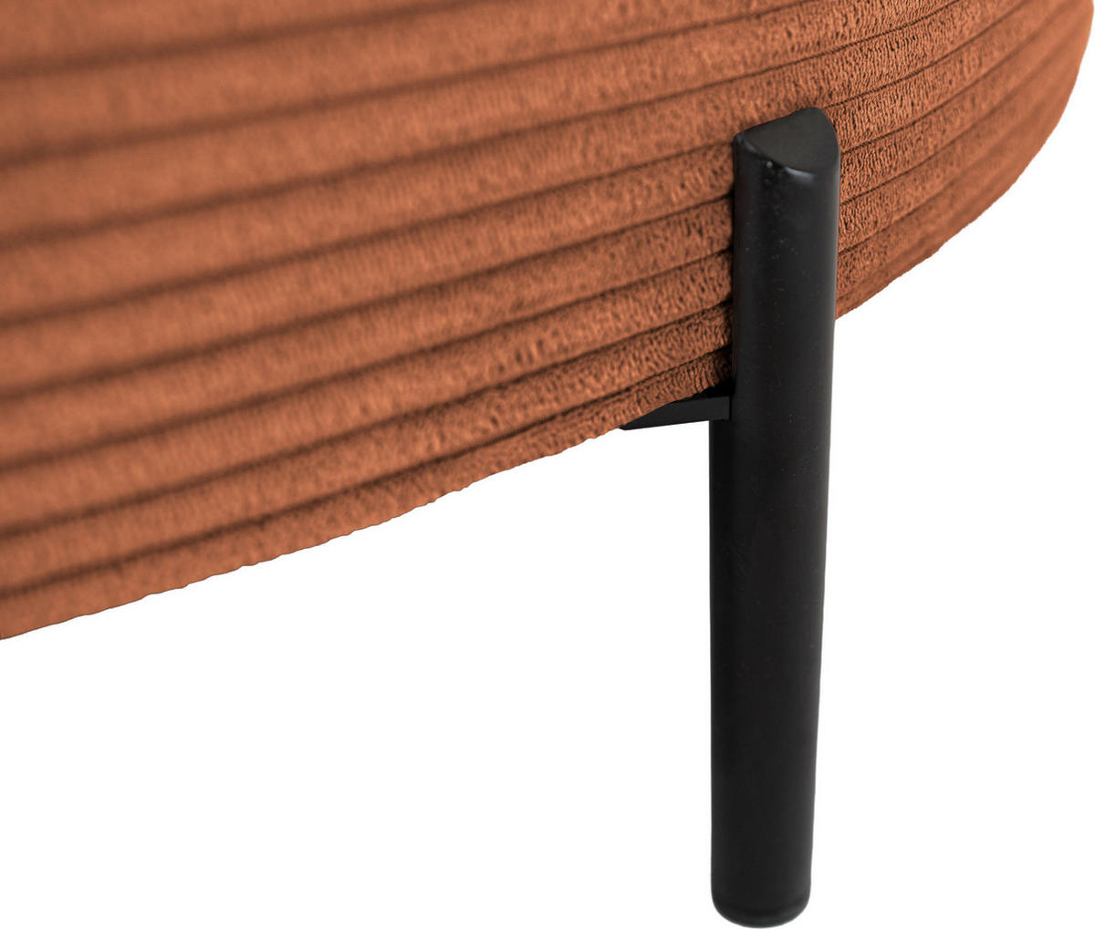 ECKSOFA Hana Loft 3-Sitzer Ecke Links, Cordstoff Chenille, Orange 241/80/168 cm - Schwarz/Orange, Textil/Metall (241/168cm) - WFL GROUP