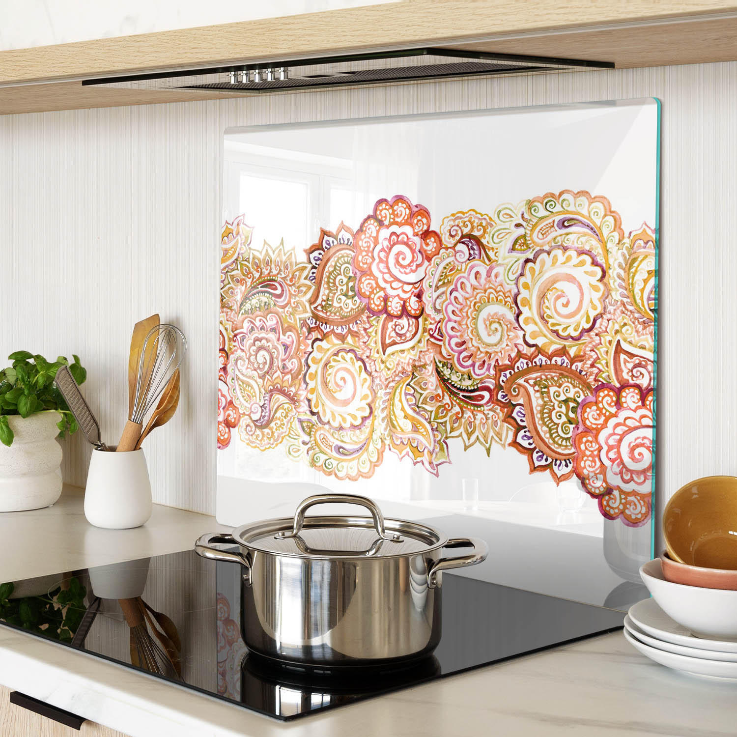 GLASPLATTE 60x52 cm Dekorationen - Orange, Glas (60/0.4/52cm) - TULUP