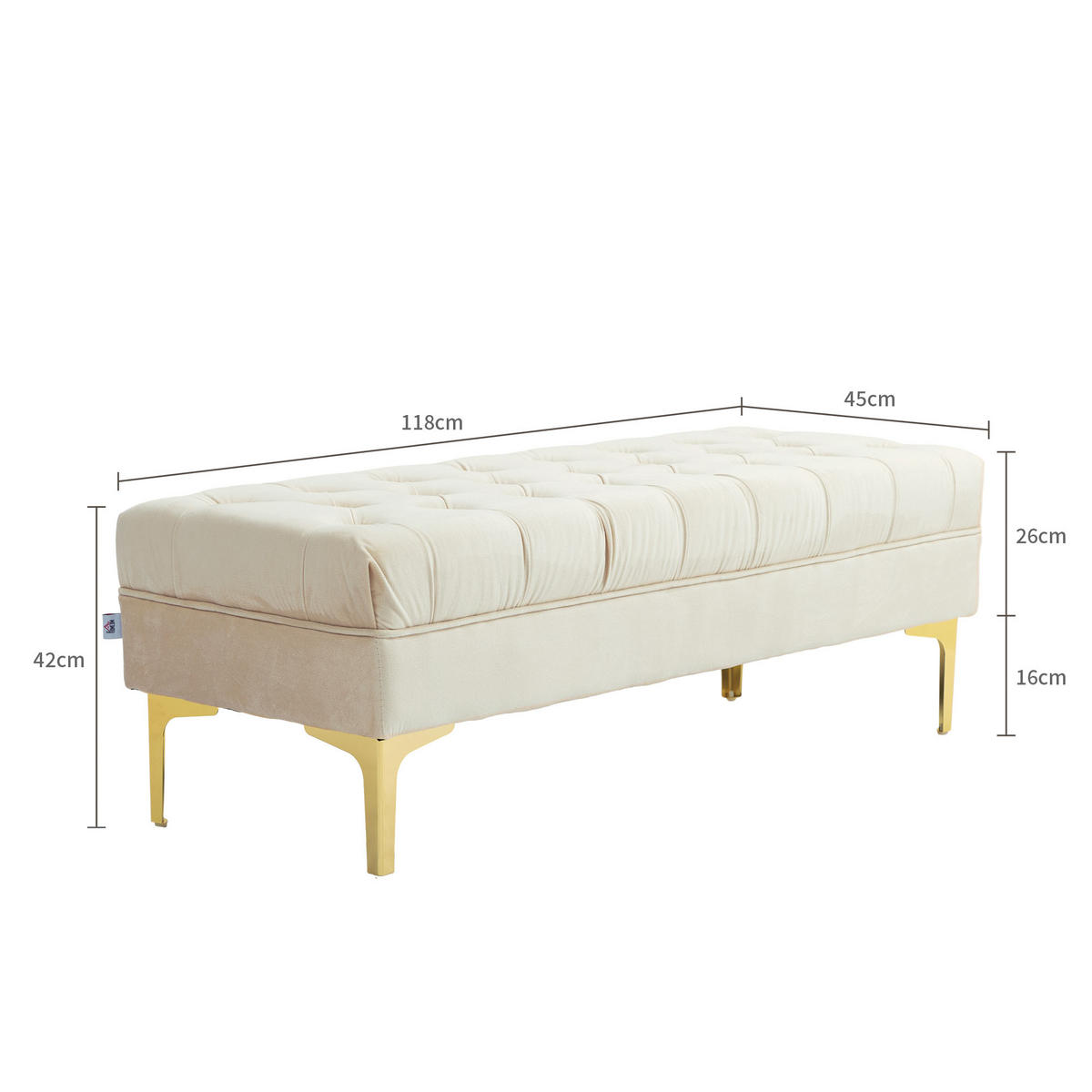 SITZBÄNKE Beige 1 Stück - Beige, Kunststoff (118/42/45cm) - GiPP