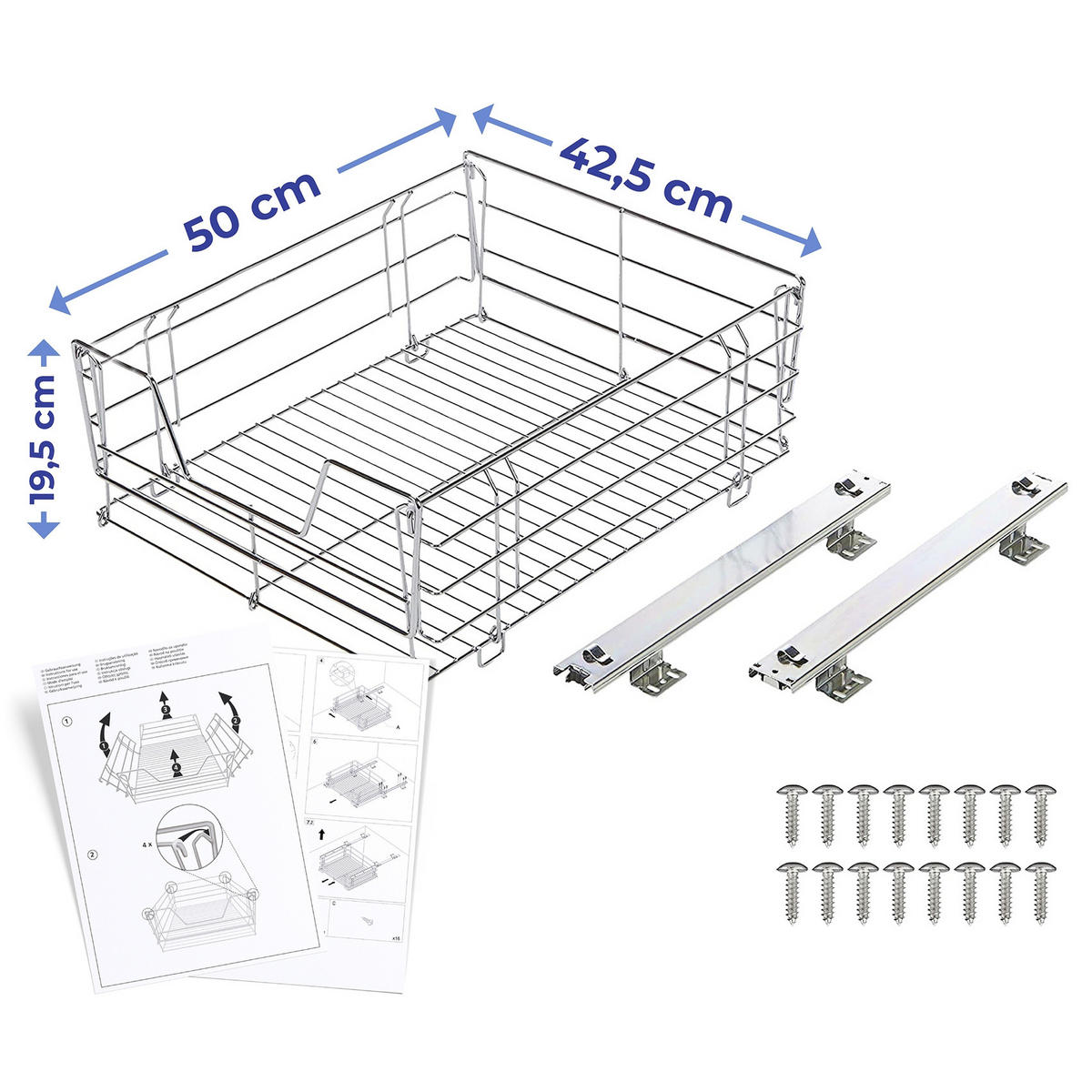 CHROM-OPTIK 50/50/23 cm - Silberfarben, Metall (50/23/50cm) - Maximex