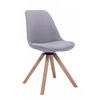 DREHSTUHL Stoff grau - Eukalyptusholzfarben/Grau, Holz/Textil (48/84/56cm) - CLP