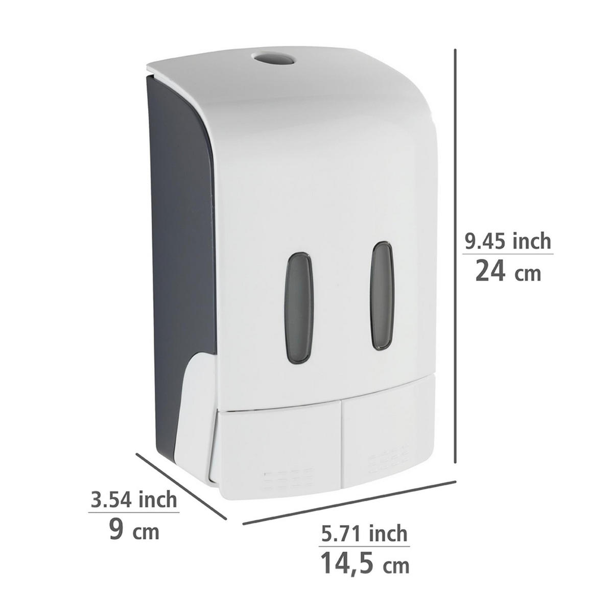 SEIFEN- und Desinfektionsmittelspender Tartas 960 ml 9/14,5/24 cm - Weiß, Kunststoff (14.5/24/9cm) - Wenko