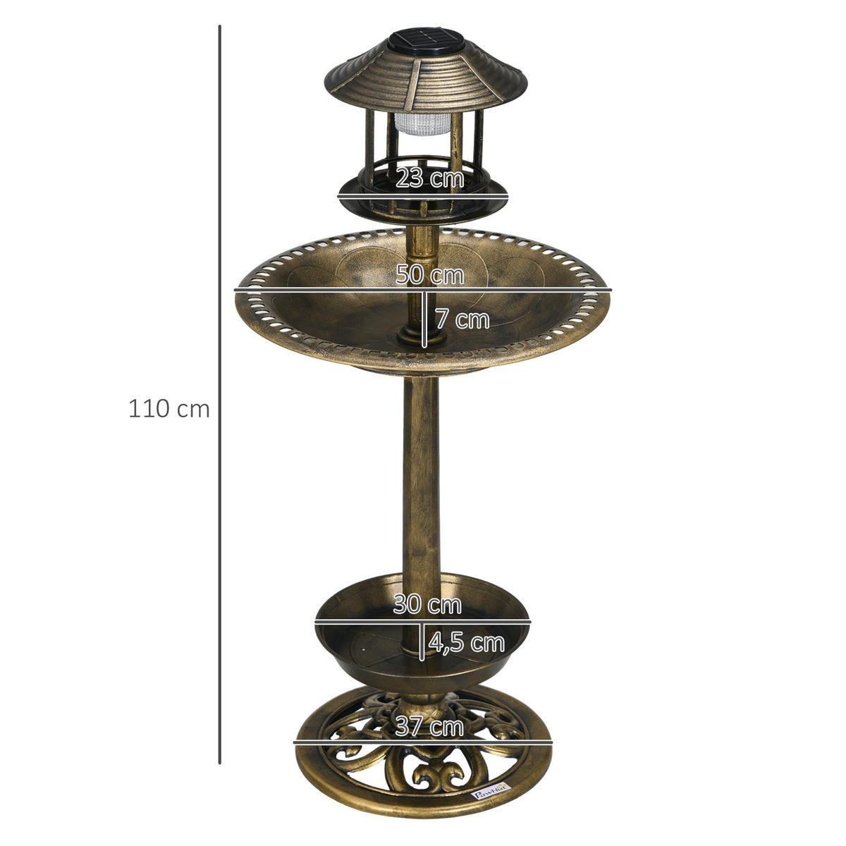 VOGELTRÄNKE, Kunststoff, Bronze - Bronzefarben, Kunststoff (50/110/50cm) - Outsunny