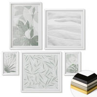 WANDBILDER 5er-Set - 50x50 cm & 20x30 cm & 40x60 cm Weißer Rahmen - Meeresarchitektur Griechenlands - Weiß, Kunststoff (40/60cm) - ArtPrintCave