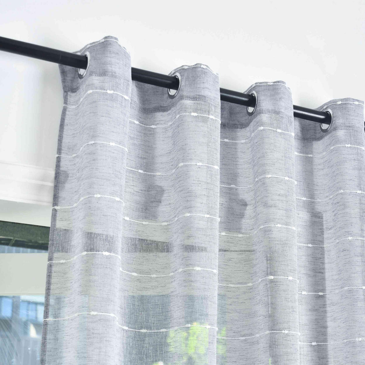 VORHANG 2ER SET »Kassel« HxB 245x140 cm Grau - Grau, Textil (140/245cm) - Gardinenbox
