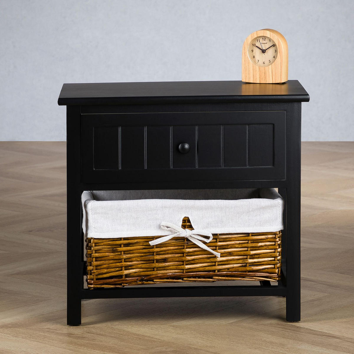 NACHTTISCH AKURE - Schwarz, Holz (50/46/31cm) - IDIMEX