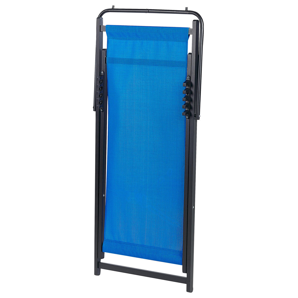 GARTENLIEGE schwarz/blau Locri II - Blau/Schwarz, Metall (60/79/95cm) - Beliani
