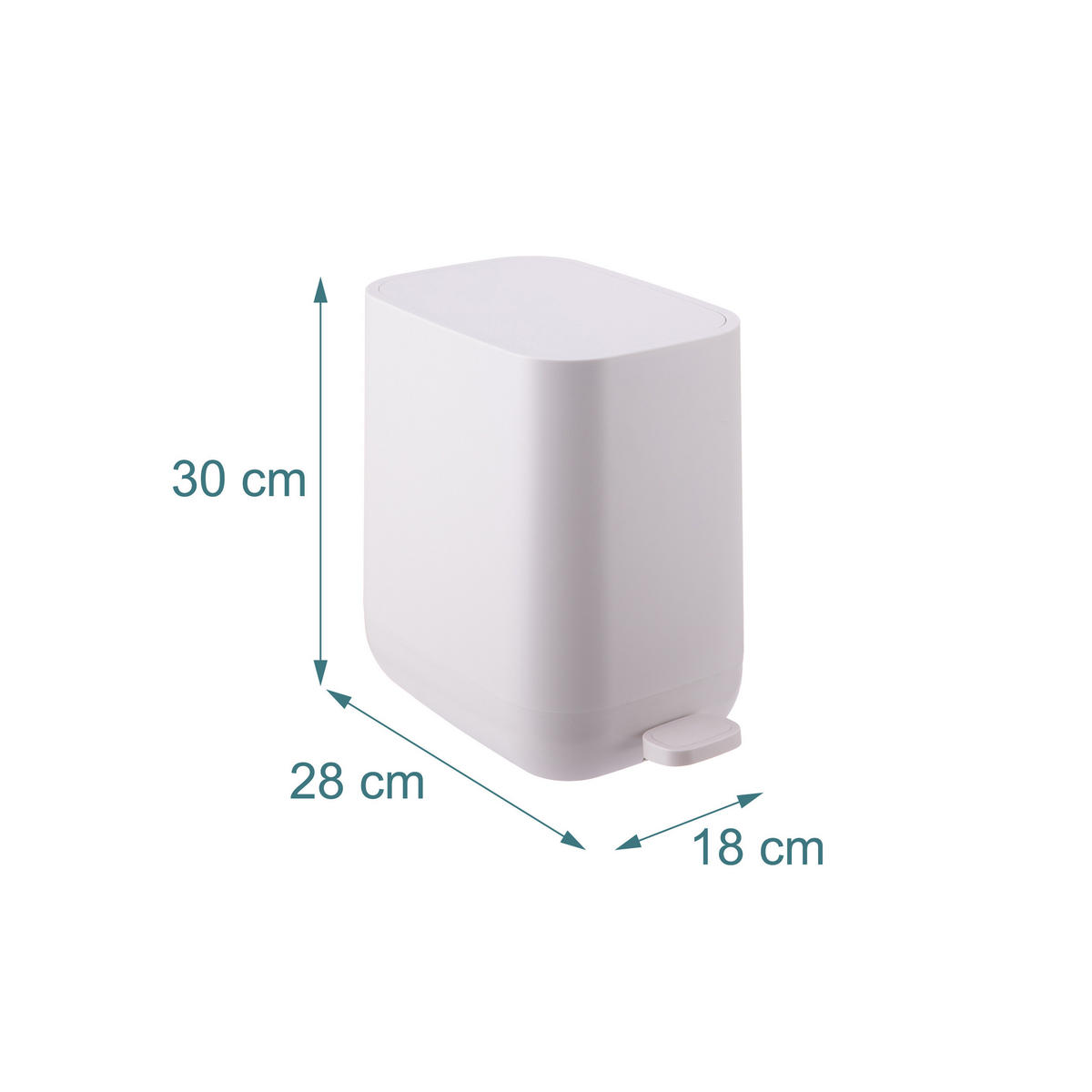 MÜLLEIMER - Weiß, Kunststoff (18/30/28cm) - Relaxdays